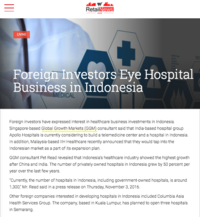 Retail News Asia Foreign Investors Eye Hospital Business in Indonesia 161105